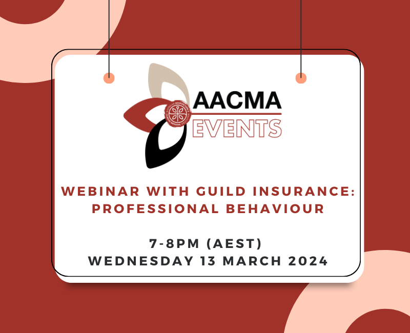 (RECORDING) AACMA Webinar with Guild Insurance: Professional Behaviour